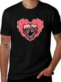Skull Heart Graphic Tee - Gothic Love