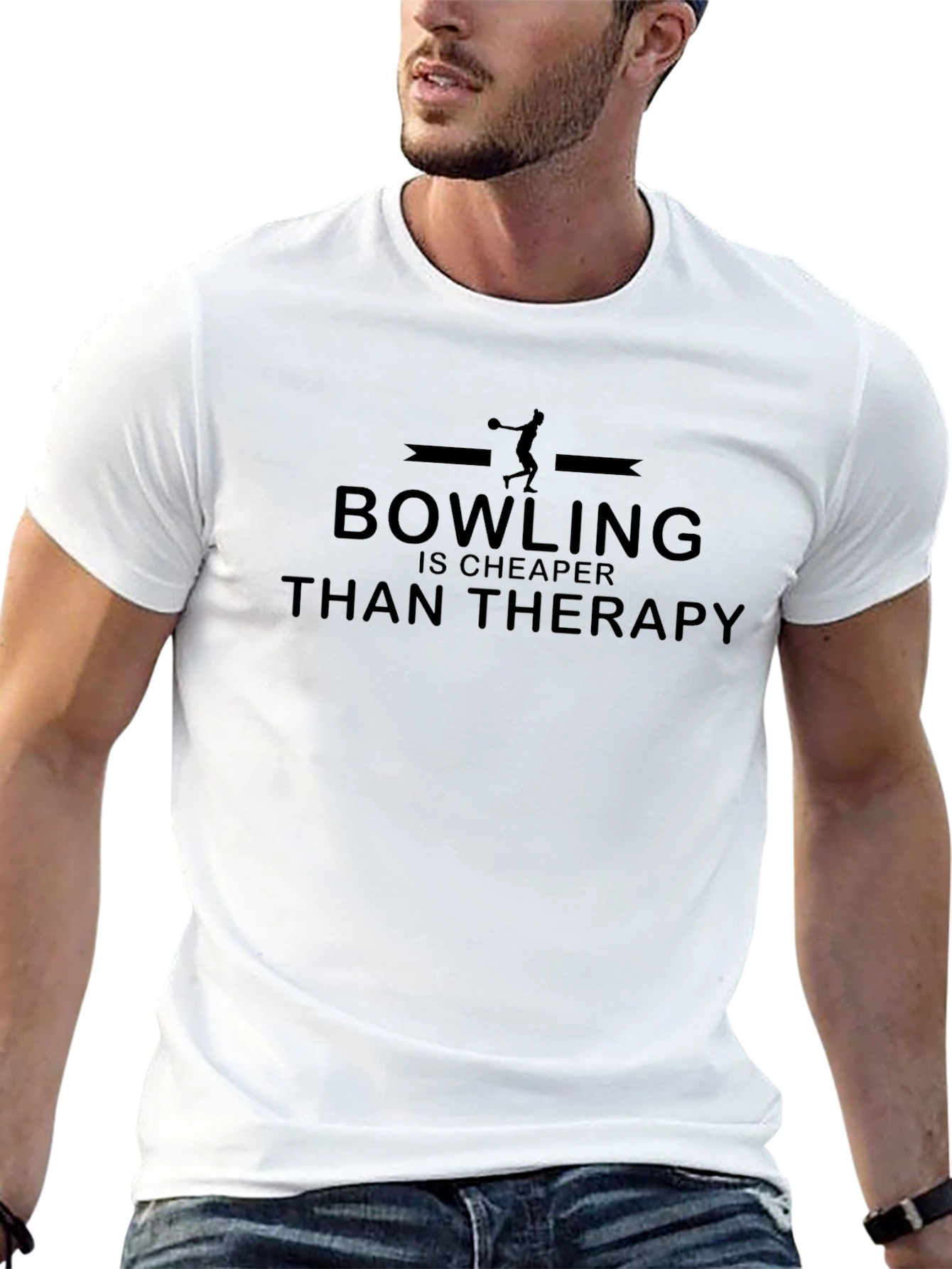 Bowling Cheaper Than Therapy Graphic Tee