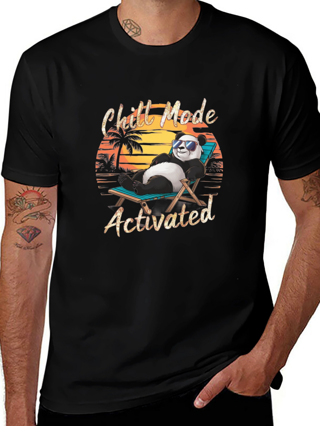 Chill Mode Activated Panda Graphic T-Shirt