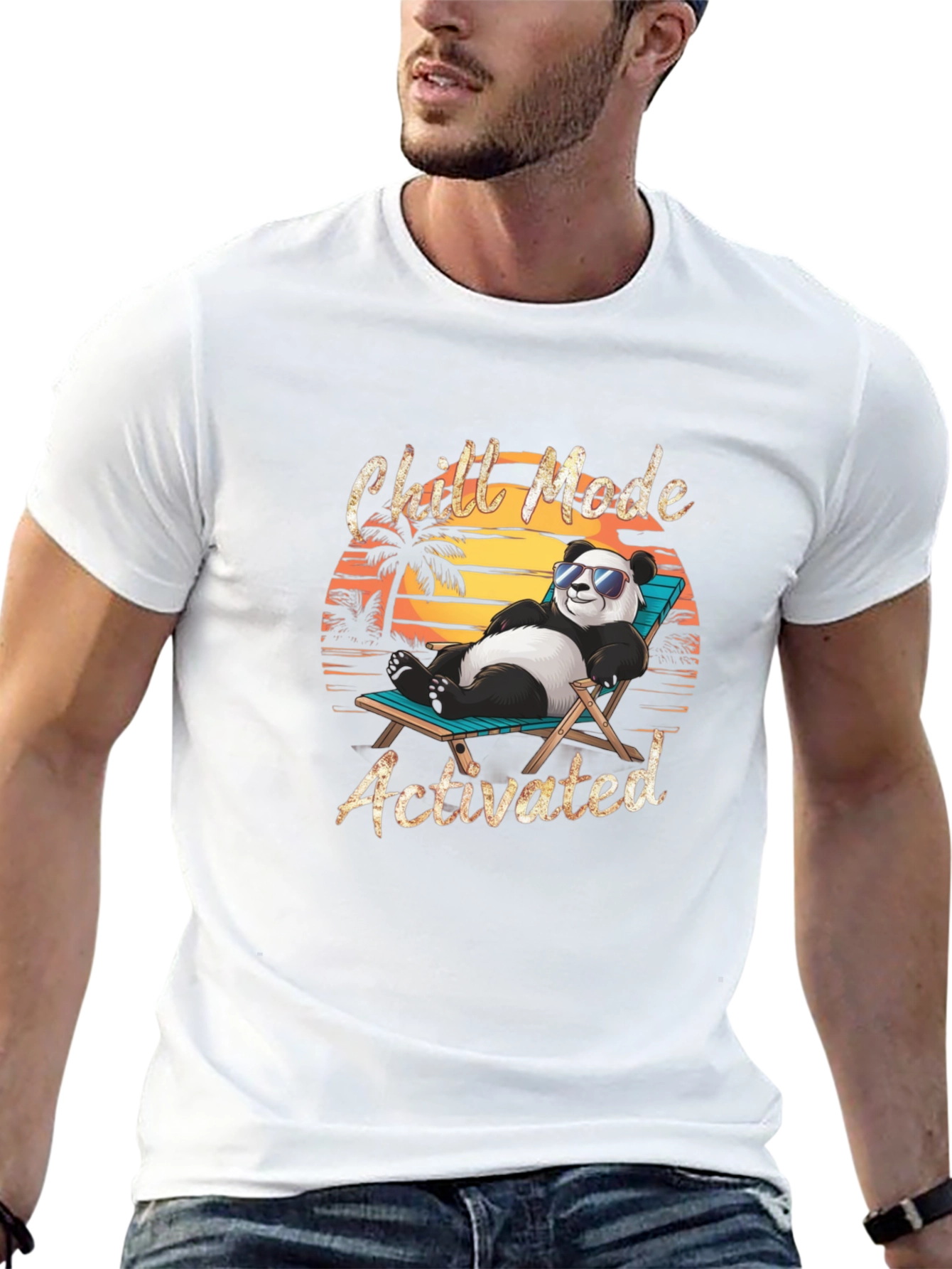 Chill Mode Activated Panda Graphic T-Shirt