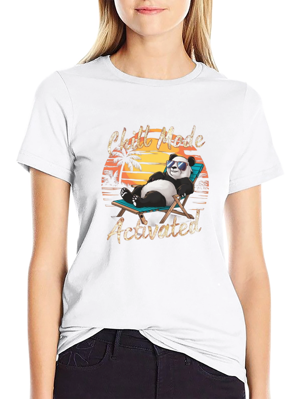 Chill Mode Activated Panda Graphic T-Shirt