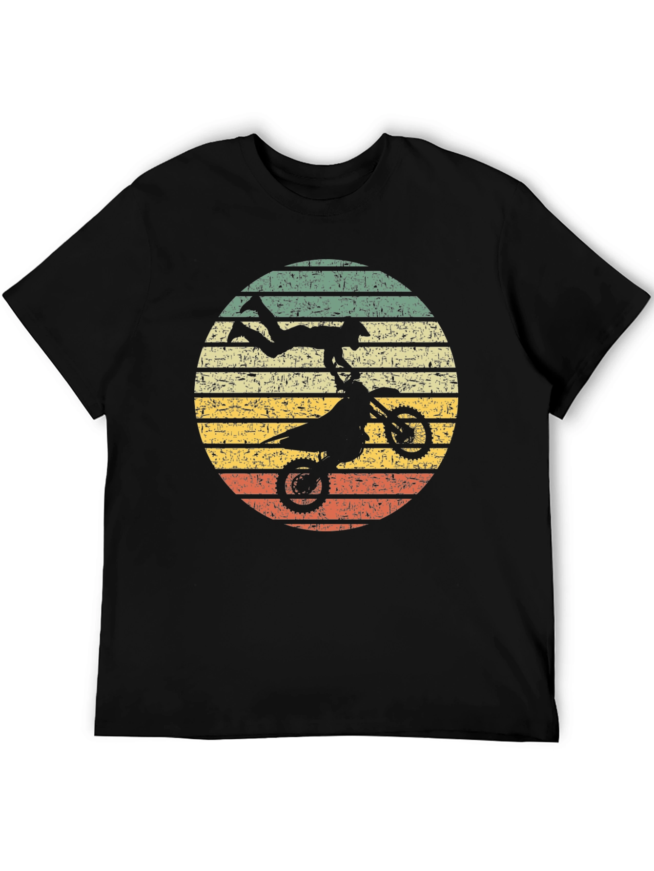 Motocross Retro Graphic Tee - Black Cotton