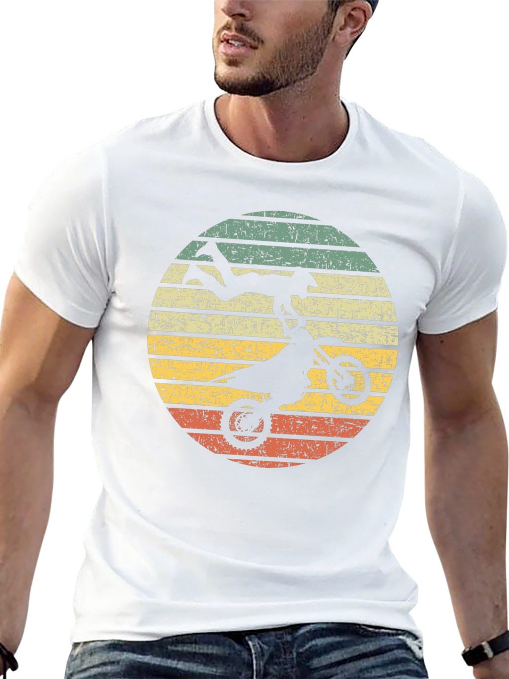 Motocross Retro Graphic Tee - Black Cotton