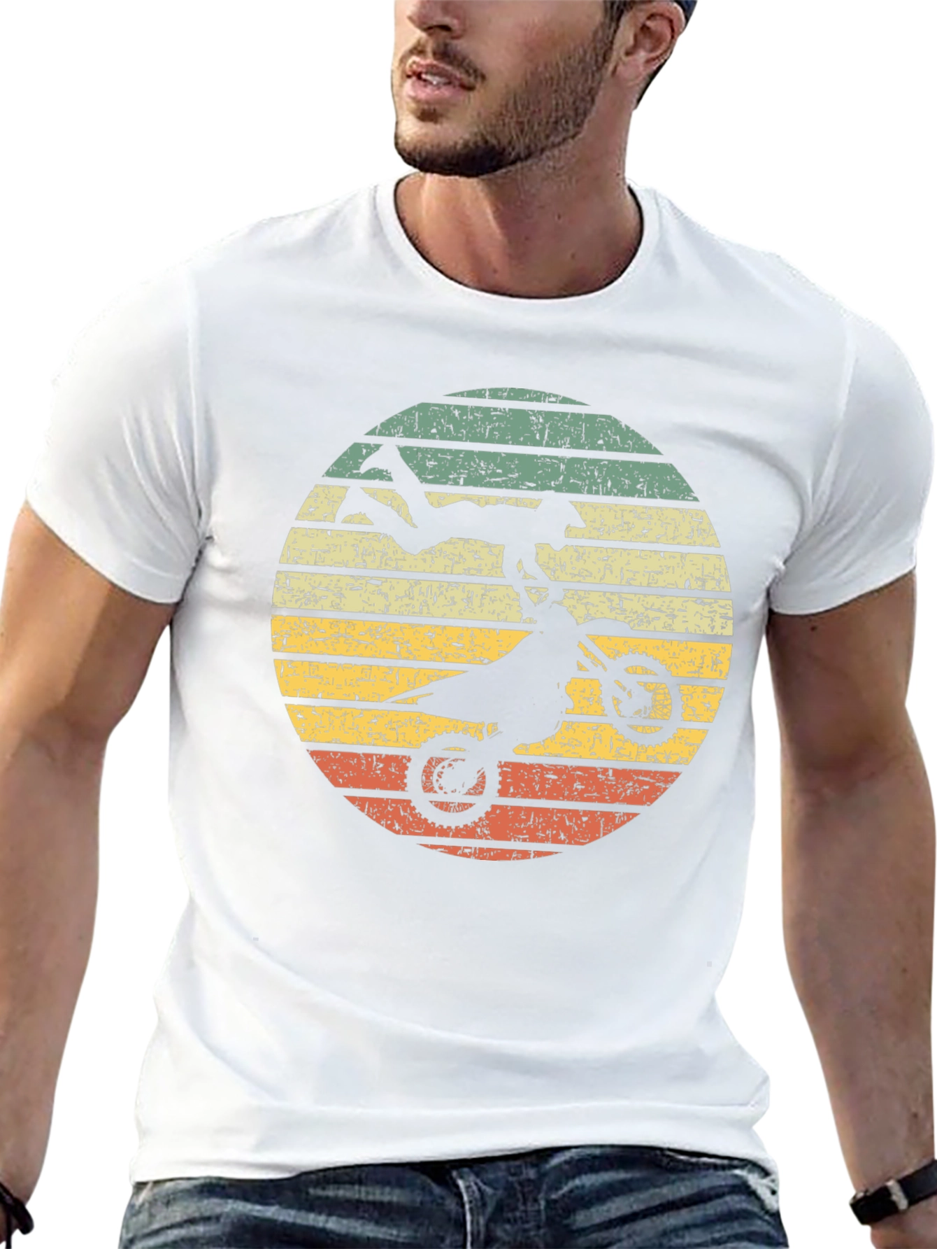 Motocross Retro Graphic Tee - Black Cotton
