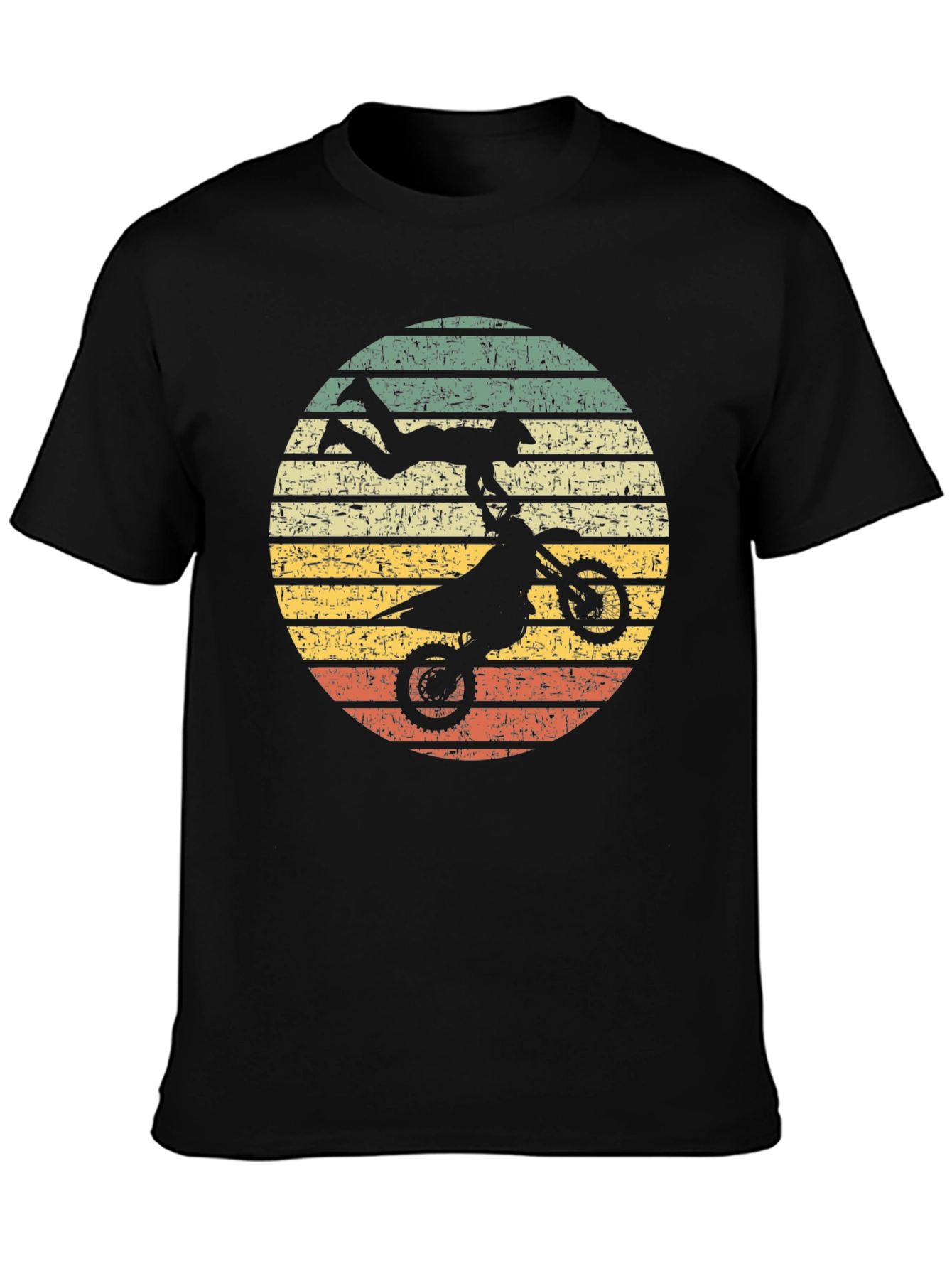 Motocross Retro Graphic Tee - Black Cotton