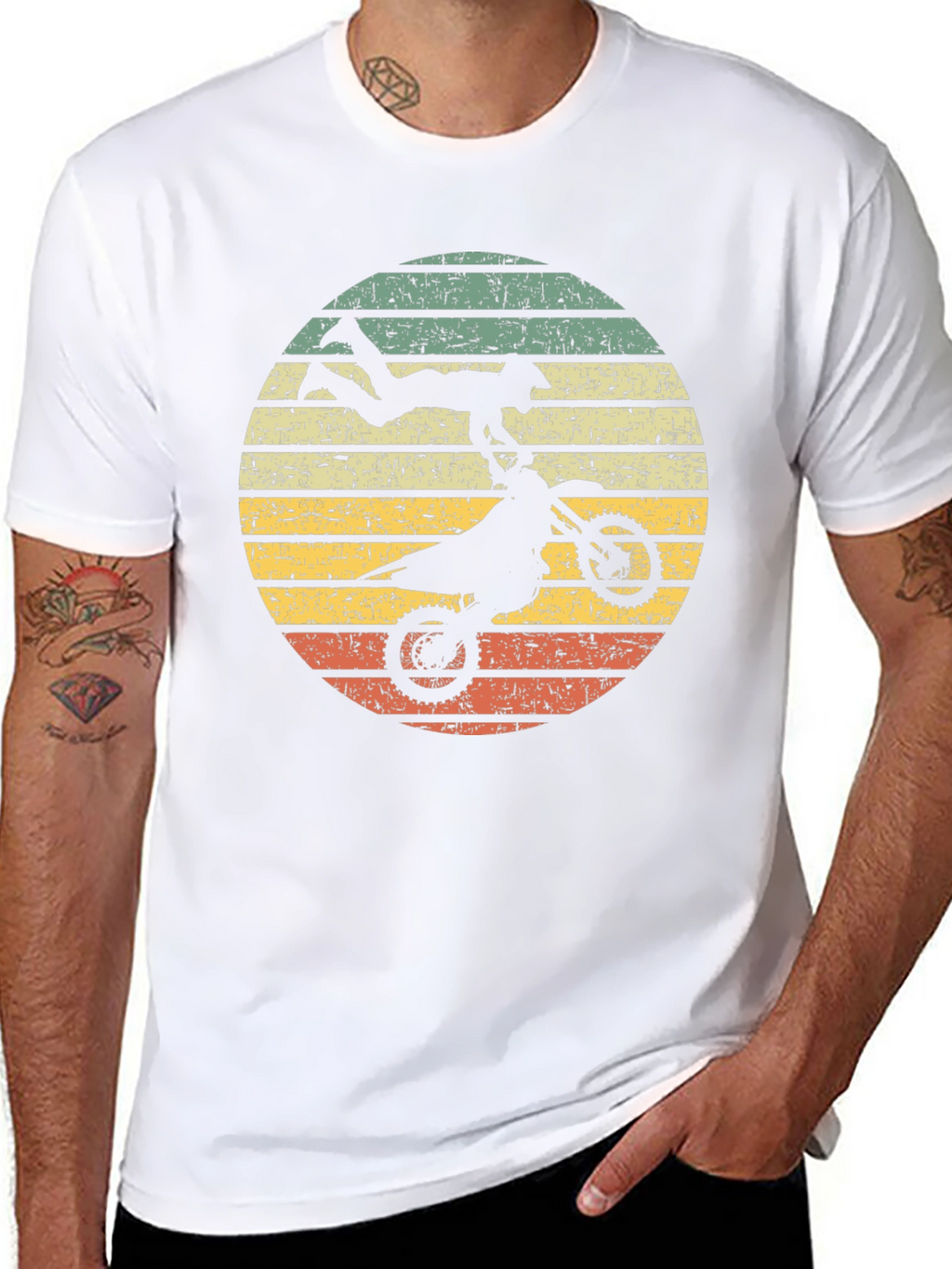 Motocross Retro Graphic Tee - Black Cotton