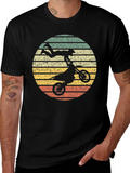 Motocross Retro Graphic Tee - Black Cotton