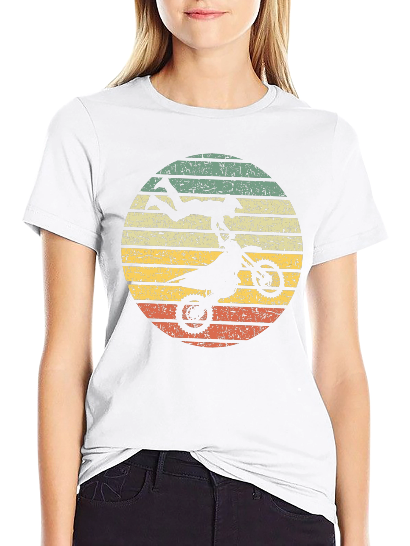 Motocross Retro Graphic Tee - Black Cotton