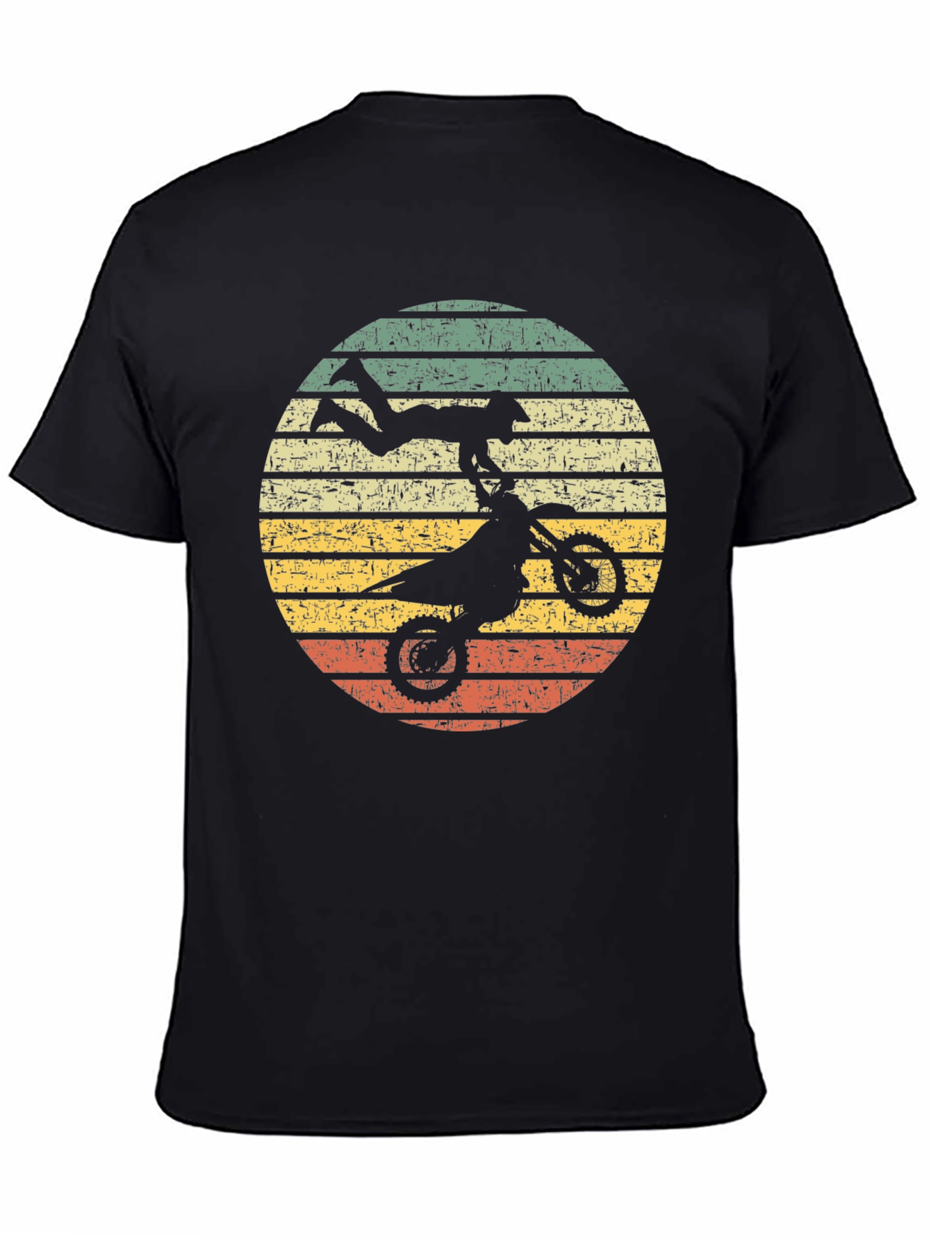 Motocross Retro Graphic Tee - Black Cotton