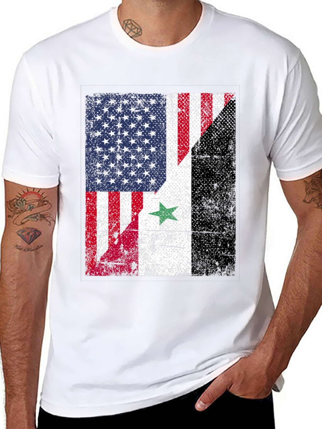USA Syria Flag T-Shirt