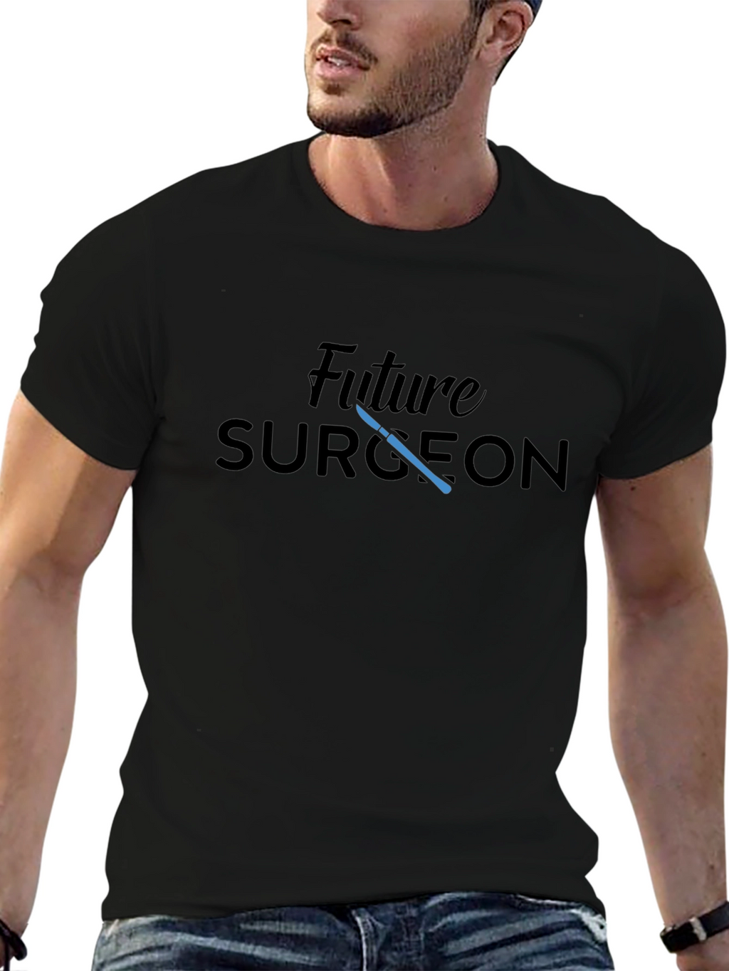 Future Surgeon Black T-Shirt Medical Student Gift