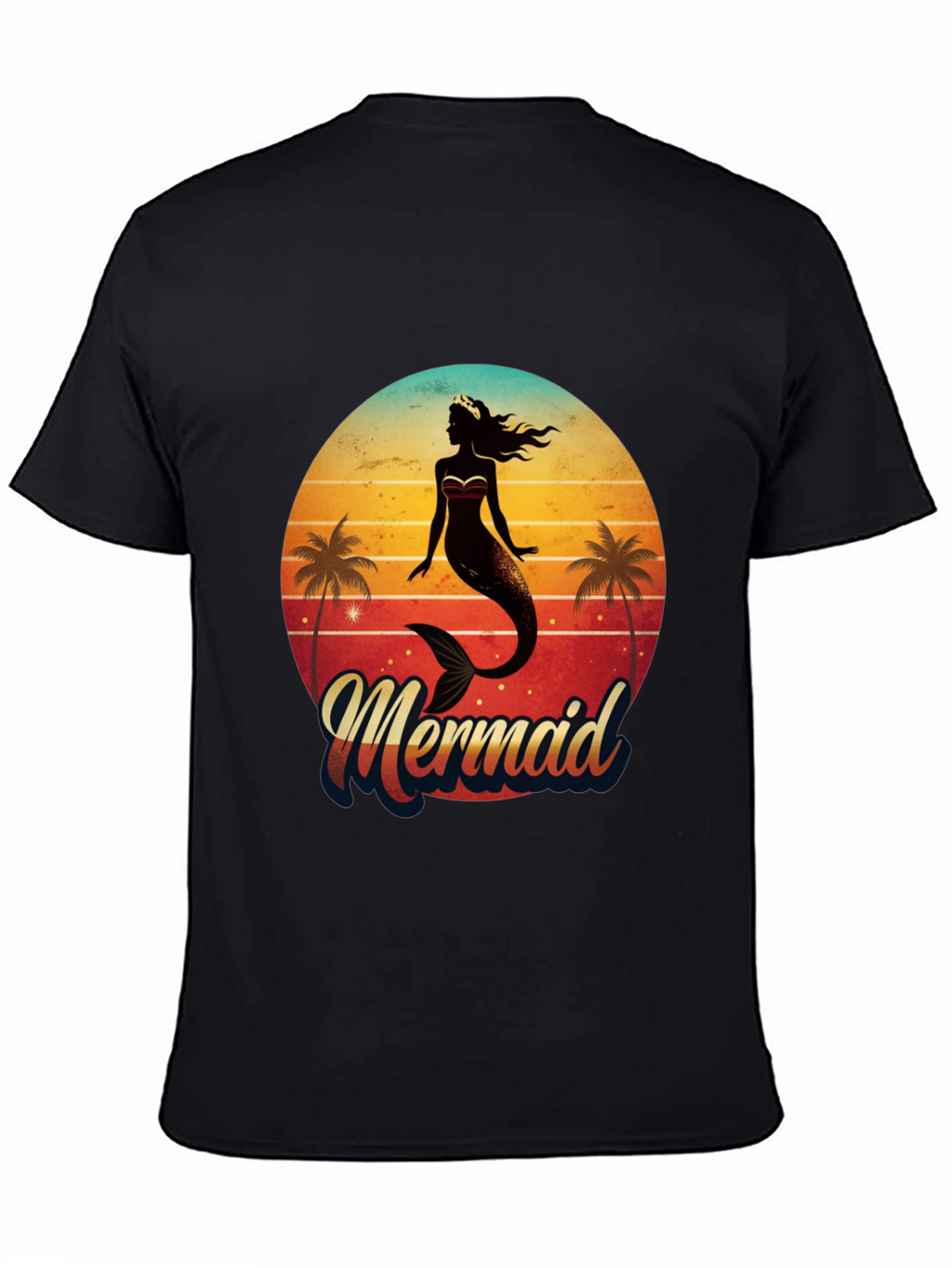 Retro Mermaid Graphic Tee - Beach Vibes