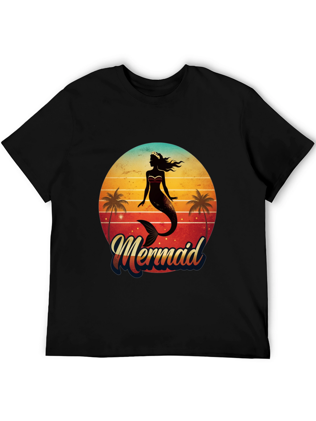 Retro Mermaid Graphic Tee - Beach Vibes