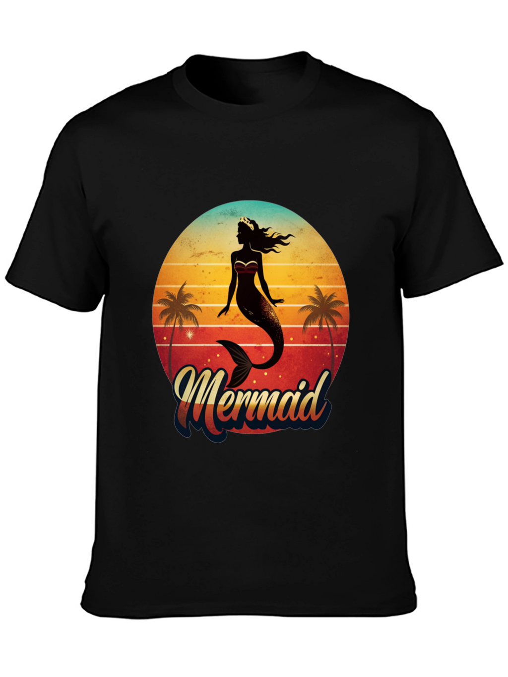 Retro Mermaid Graphic Tee - Beach Vibes