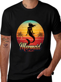 Retro Mermaid Graphic Tee - Beach Vibes