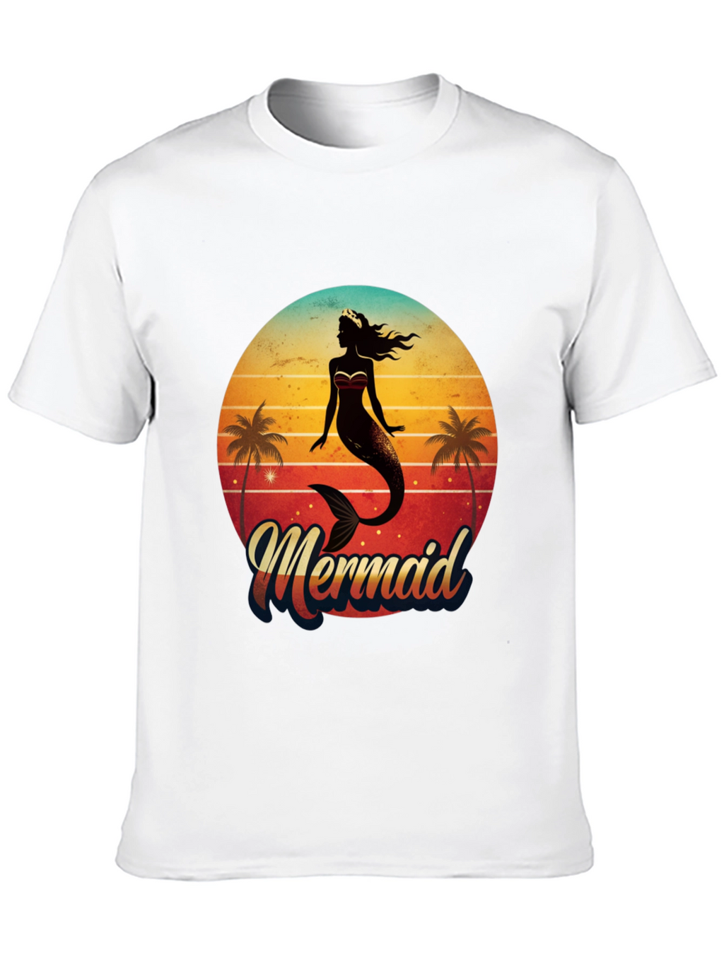 Retro Mermaid Graphic Tee - Beach Vibes