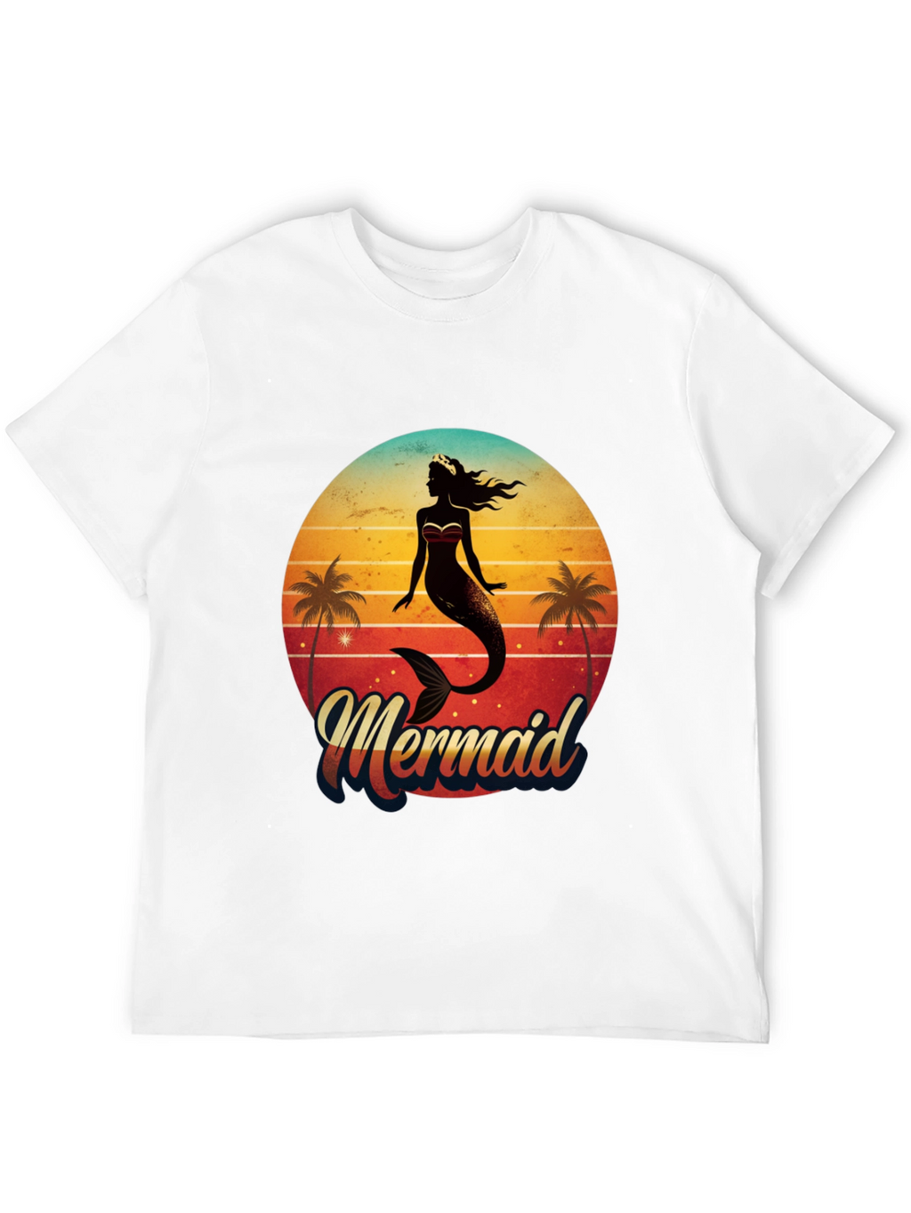 Retro Mermaid Graphic Tee - Beach Vibes