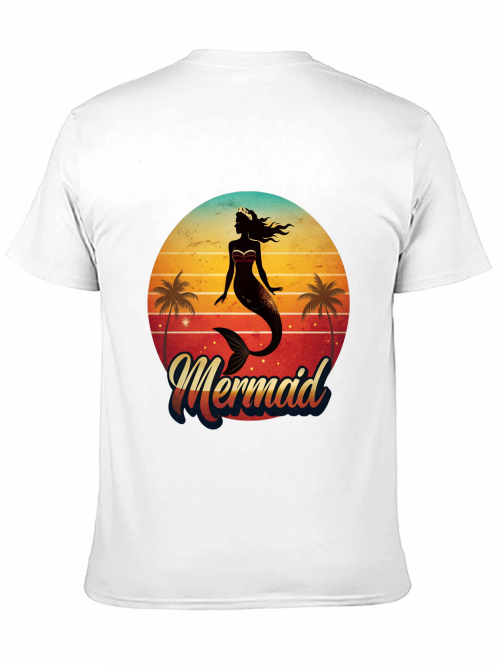 Retro Mermaid Graphic Tee - Beach Vibes