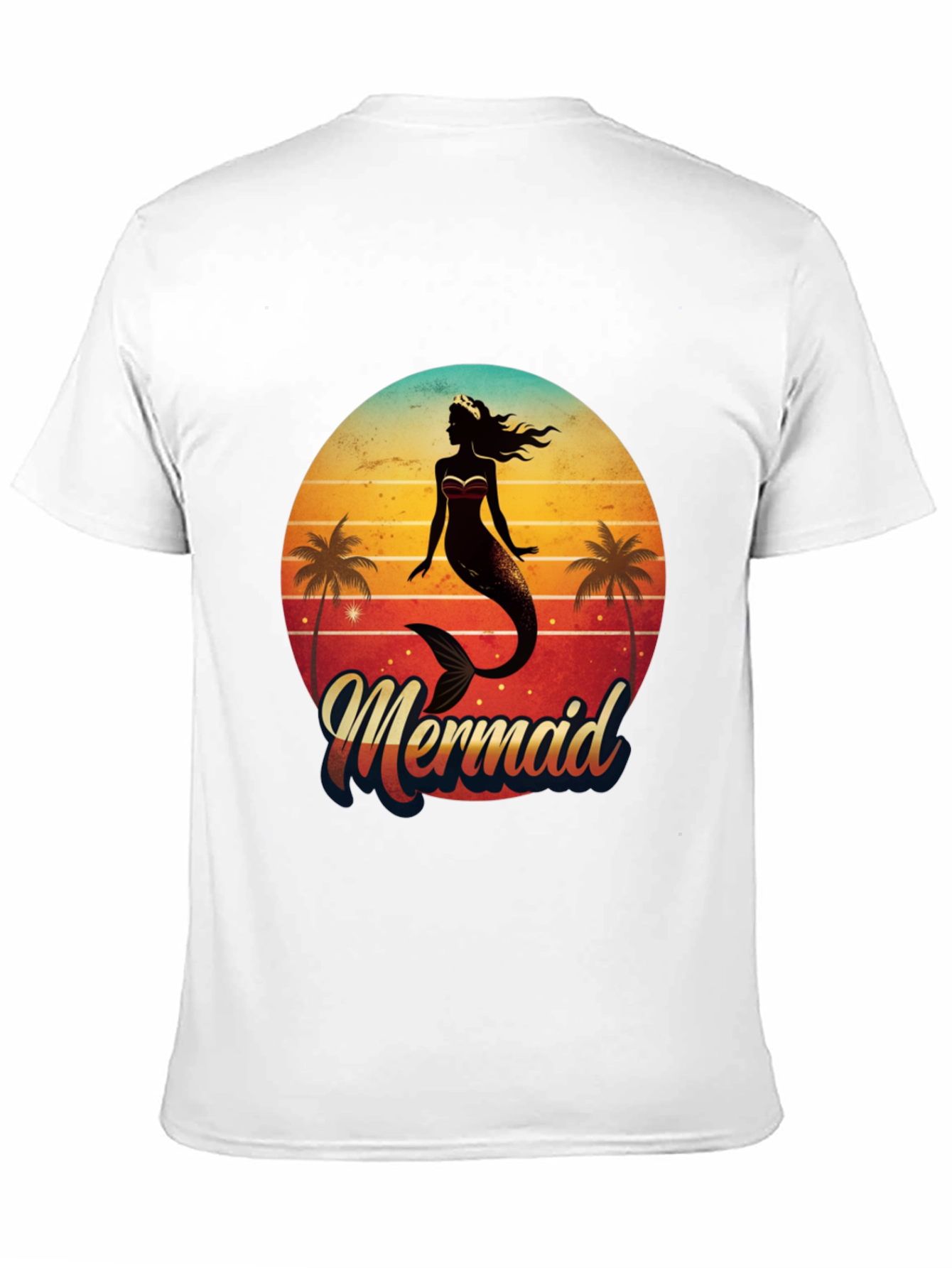 Retro Mermaid Graphic Tee - Beach Vibes