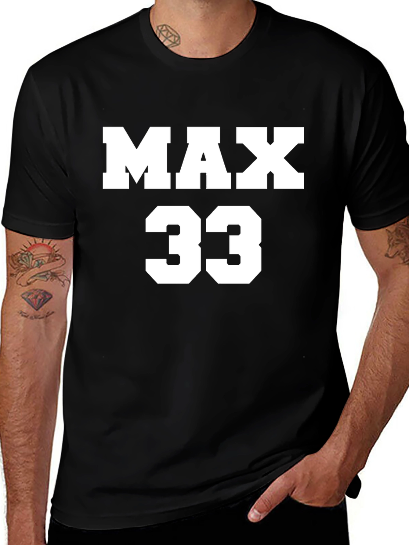 MAX 33 Black Graphic Tee - Motorsport Fan Apparel