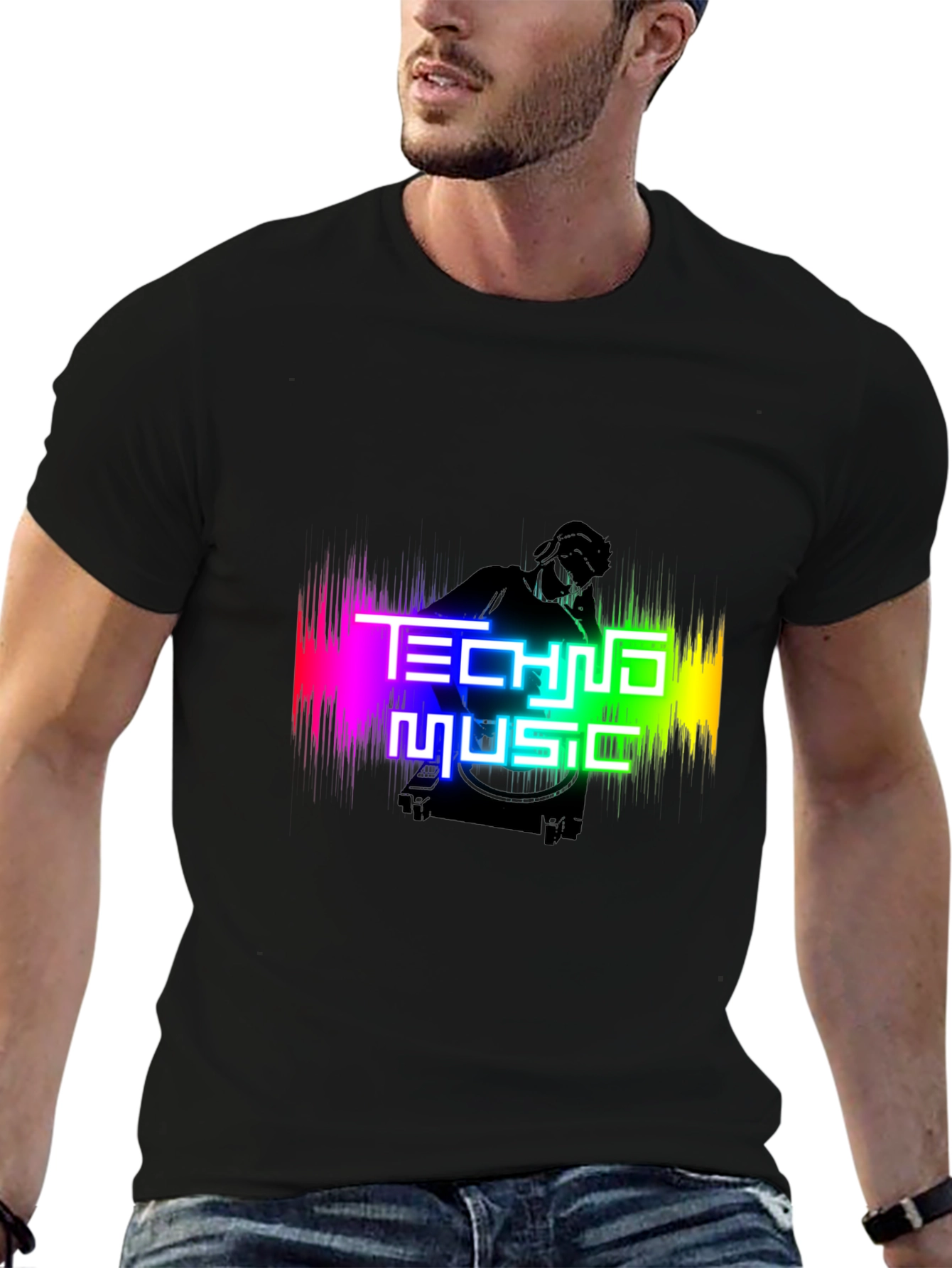 Techno Music Black T-Shirt - DJ Graphic Tee