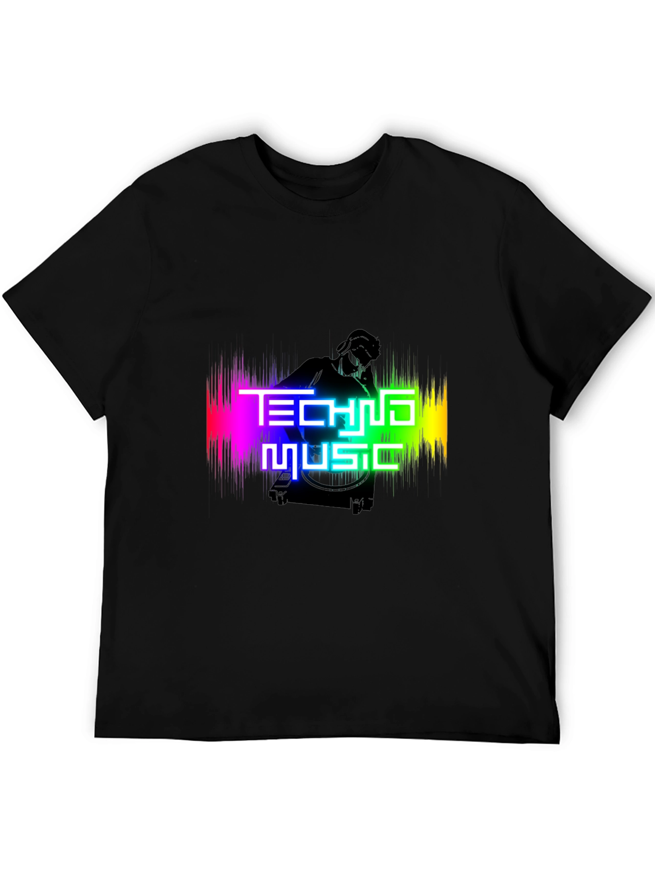 Techno Music Black T-Shirt - DJ Graphic Tee