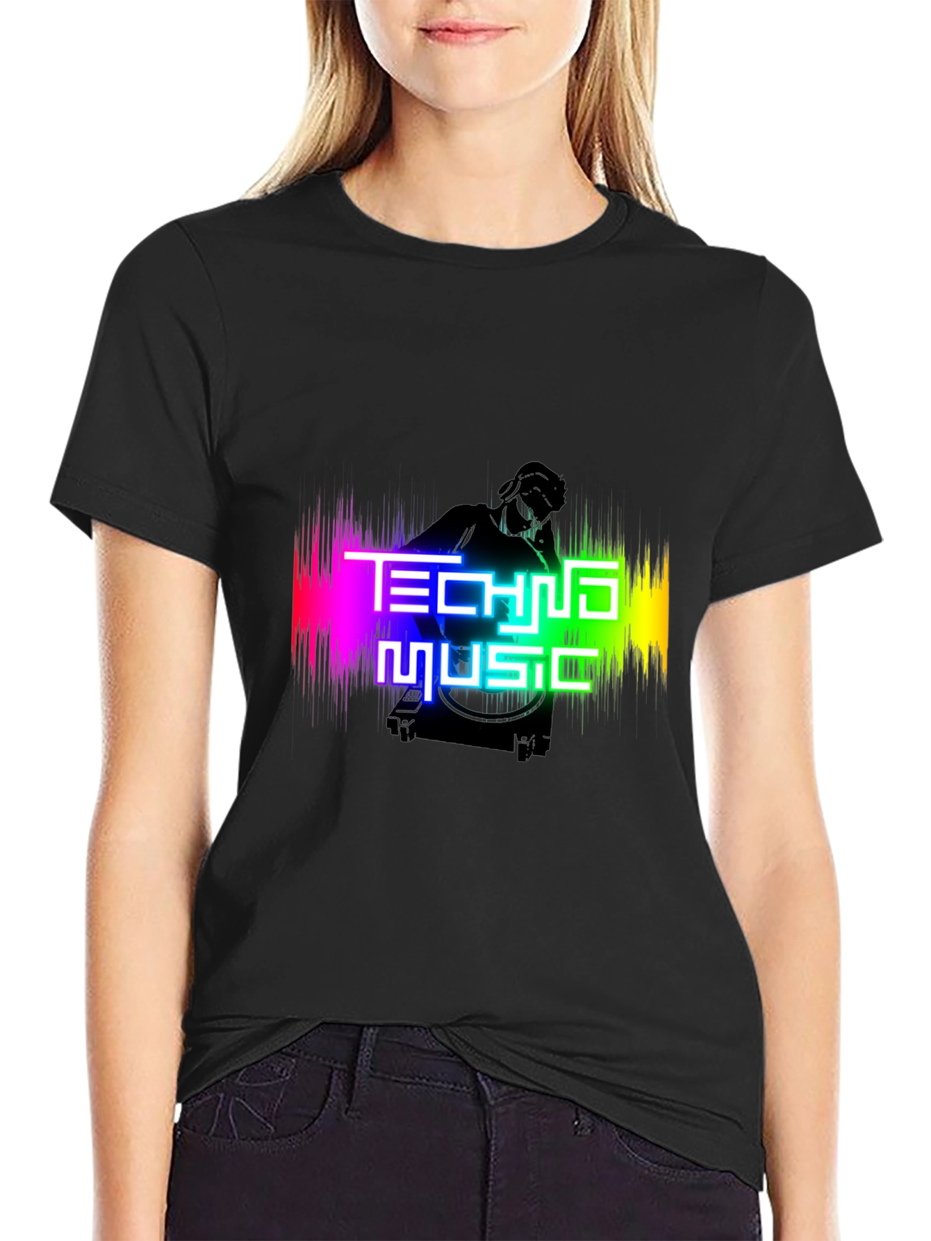 Techno Music Black T-Shirt - DJ Graphic Tee
