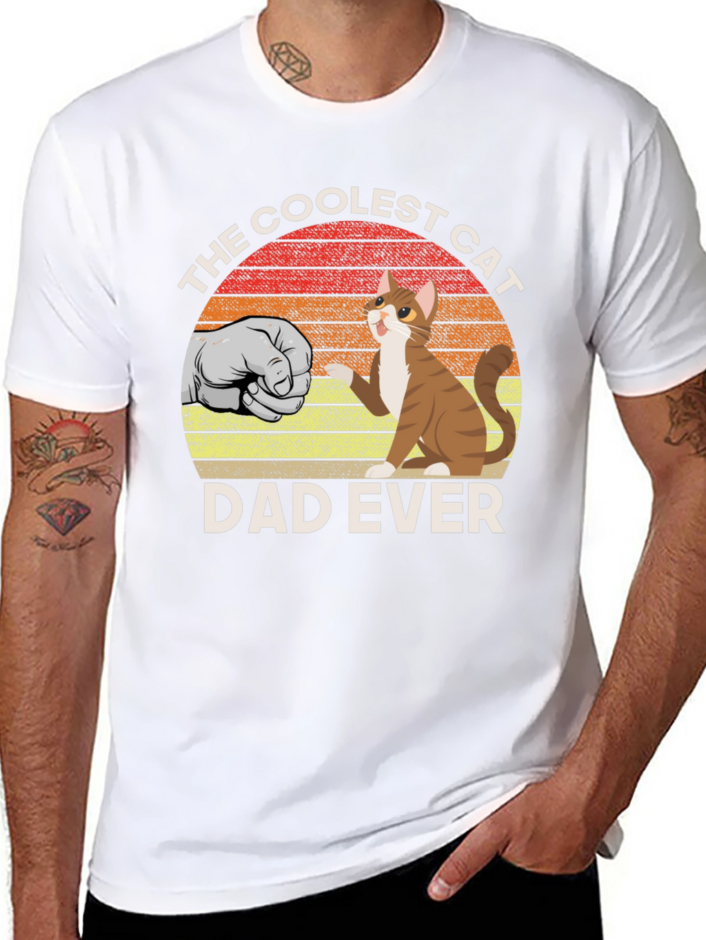 Coolest Cat Dad Ever Graphic T-Shirt