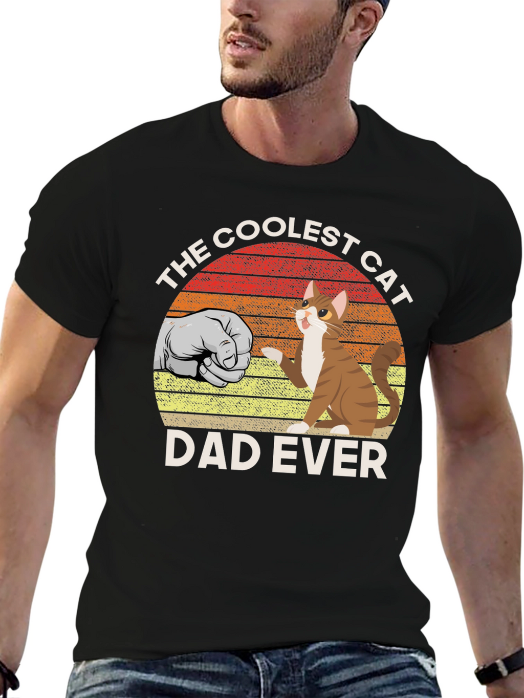 Coolest Cat Dad Ever Graphic T-Shirt