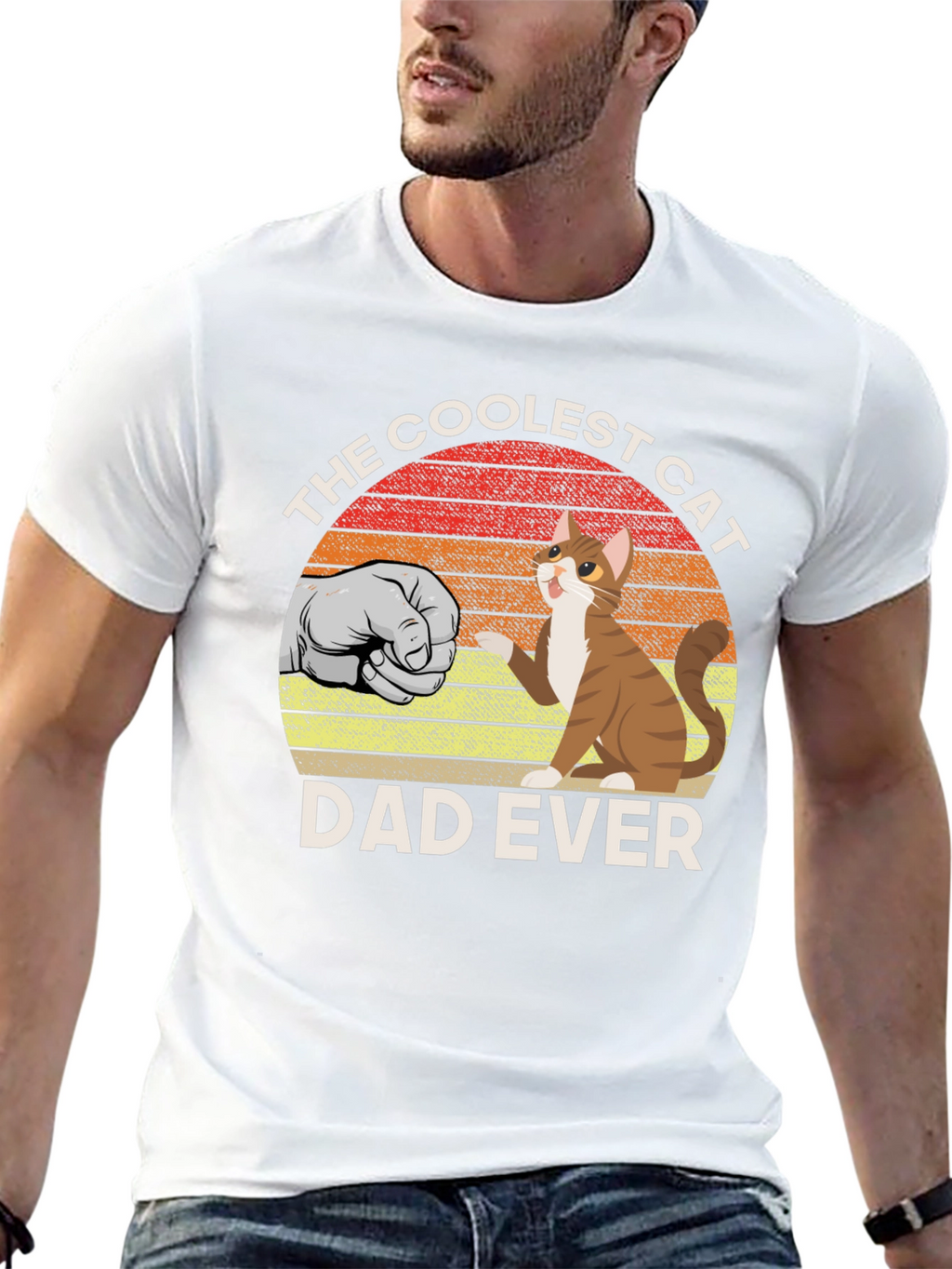 Coolest Cat Dad Ever Graphic T-Shirt