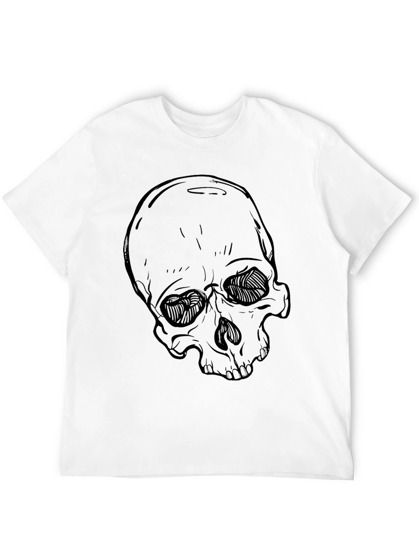 Mens Black Skull Graphic Tee - Casual Style