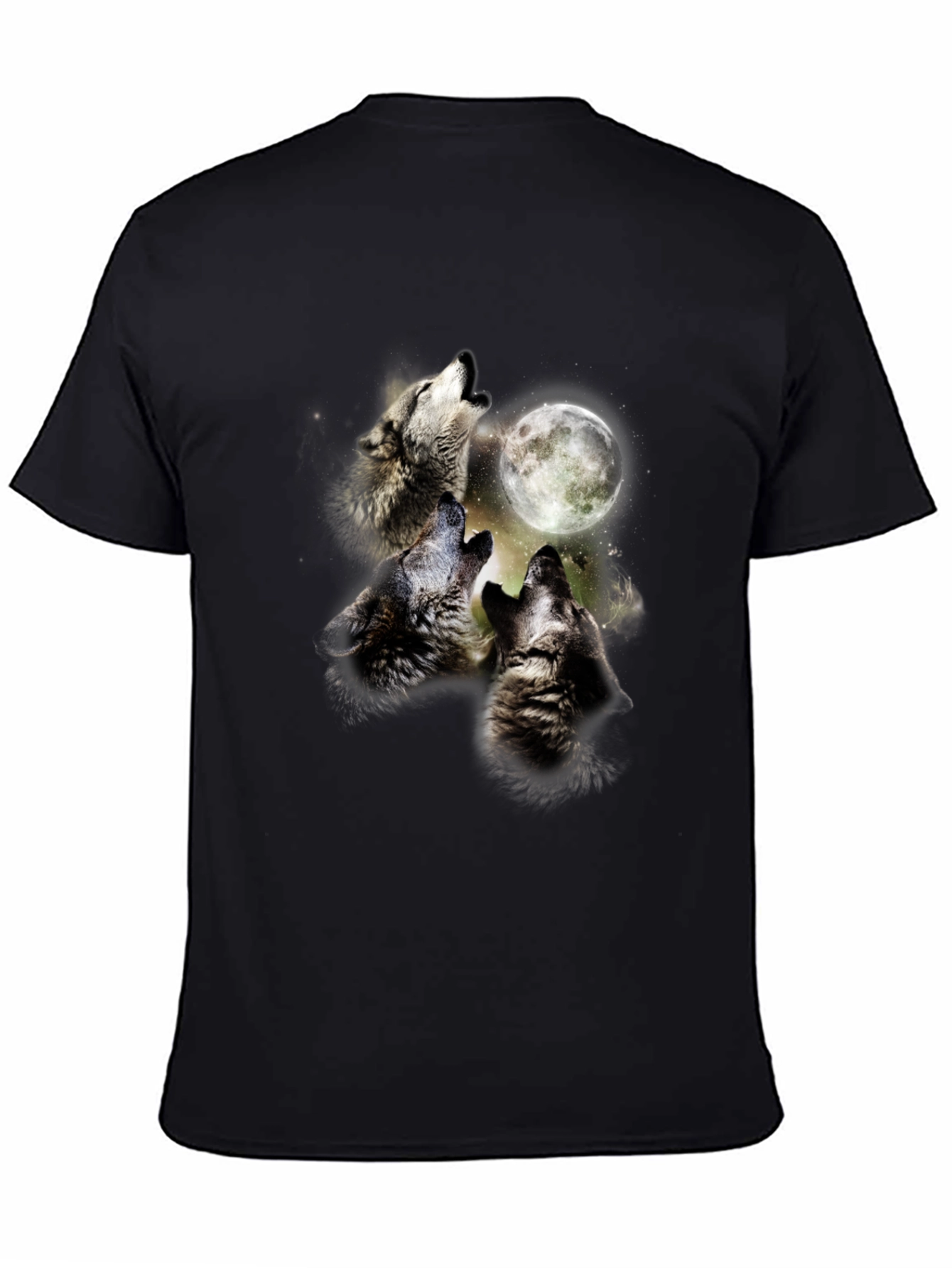 Wolf Moon Graphic Tee - Black Cotton Blend