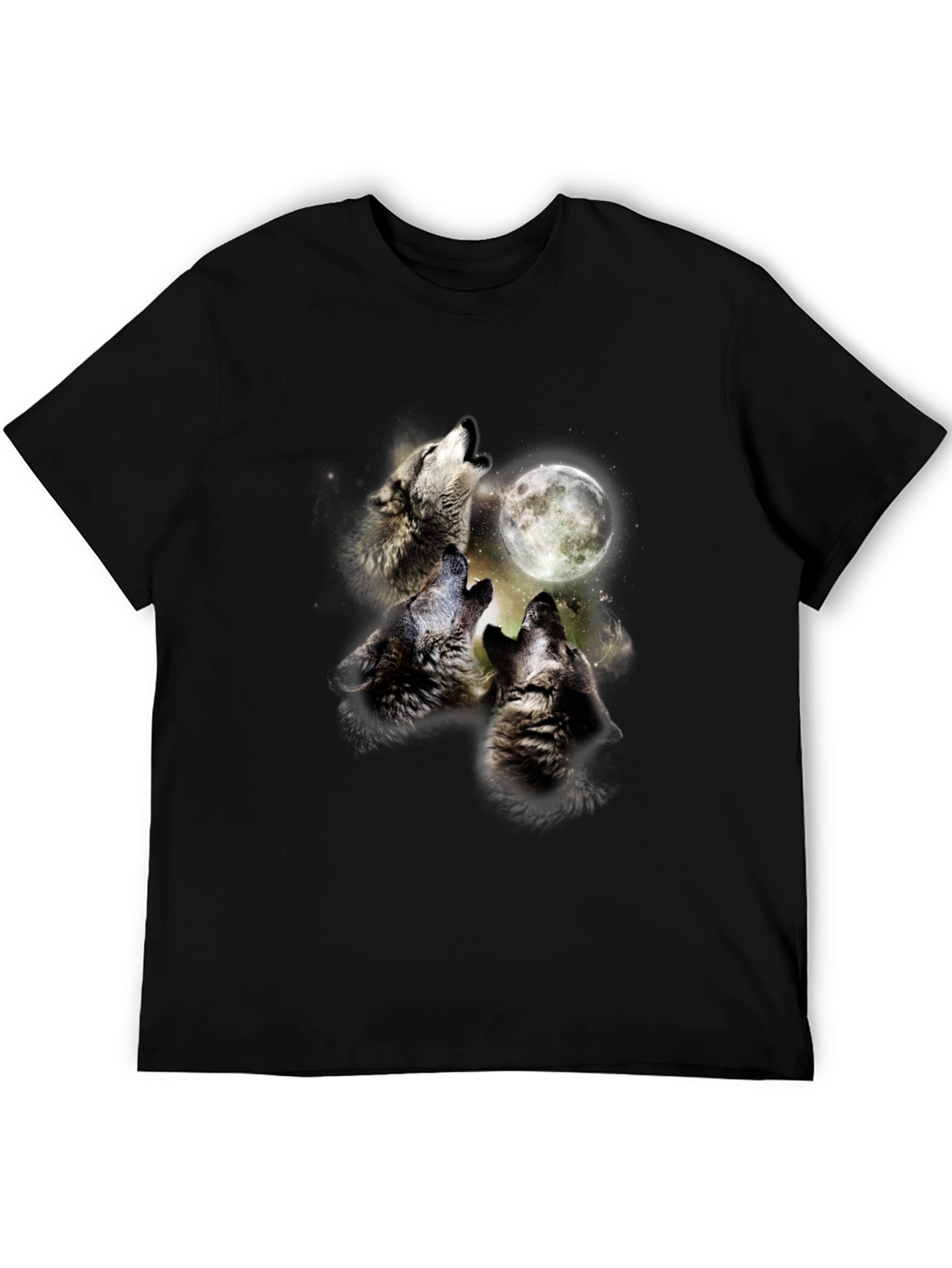 Wolf Moon Graphic Tee - Black Cotton Blend