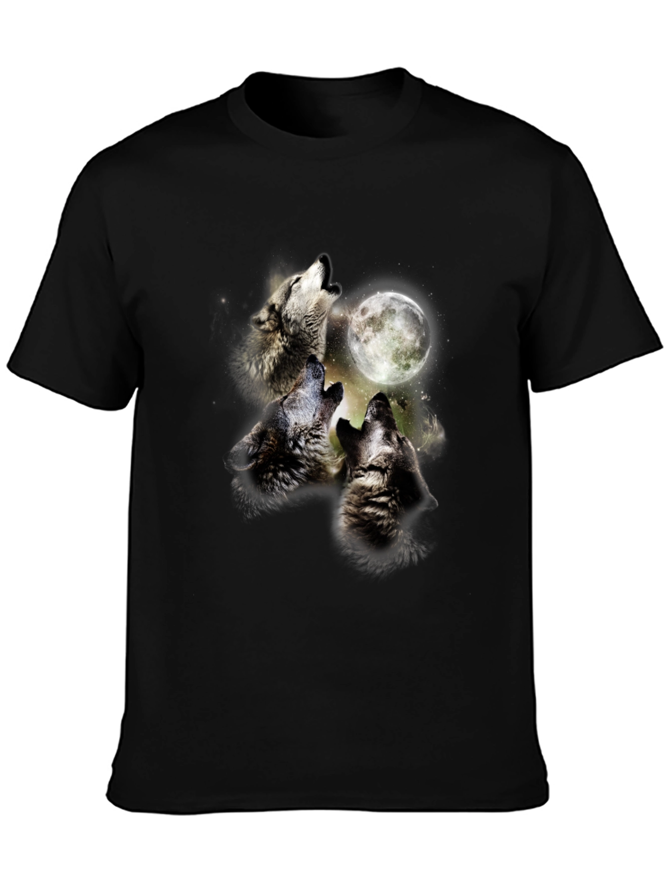 Wolf Moon Graphic Tee - Black Cotton Blend