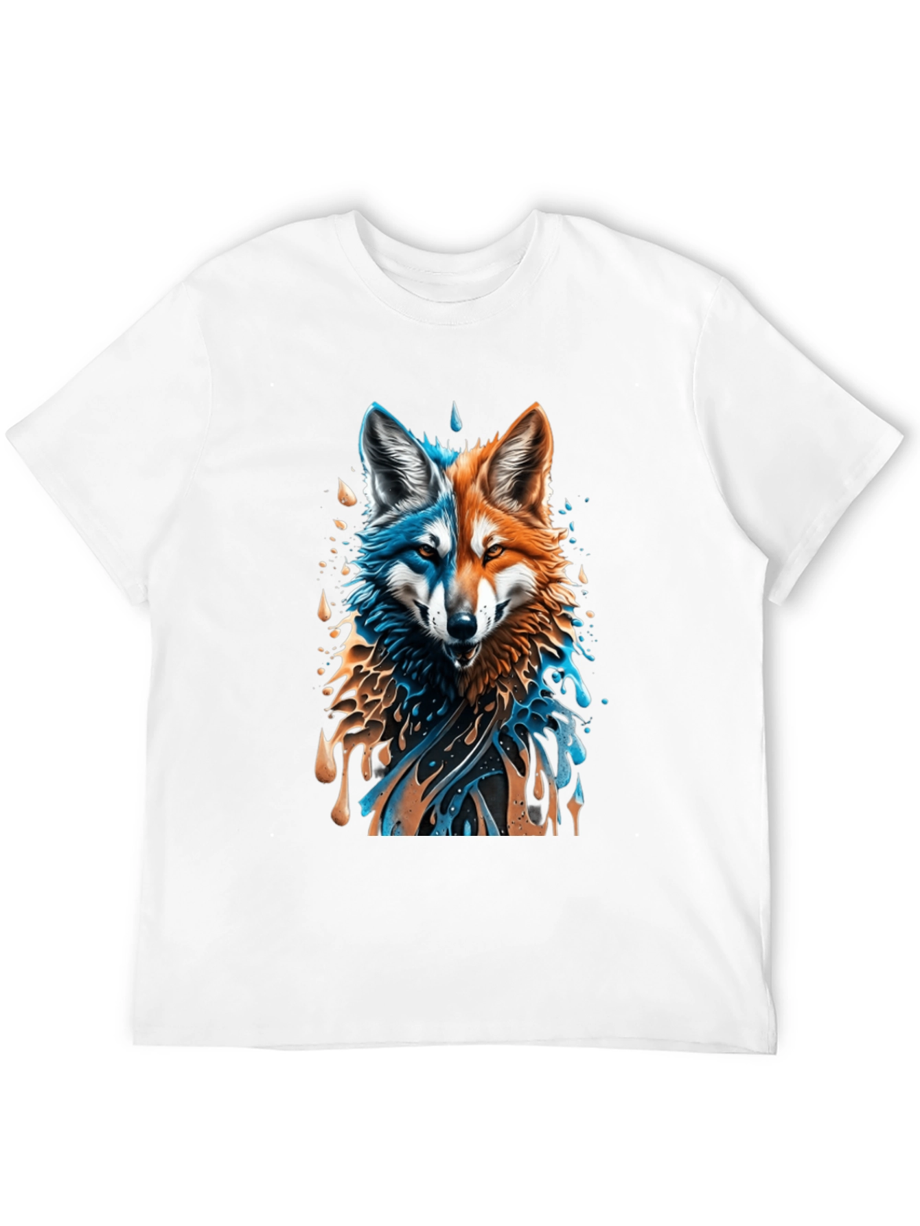 Two-Faced Fox Graphic Black T-Shirt