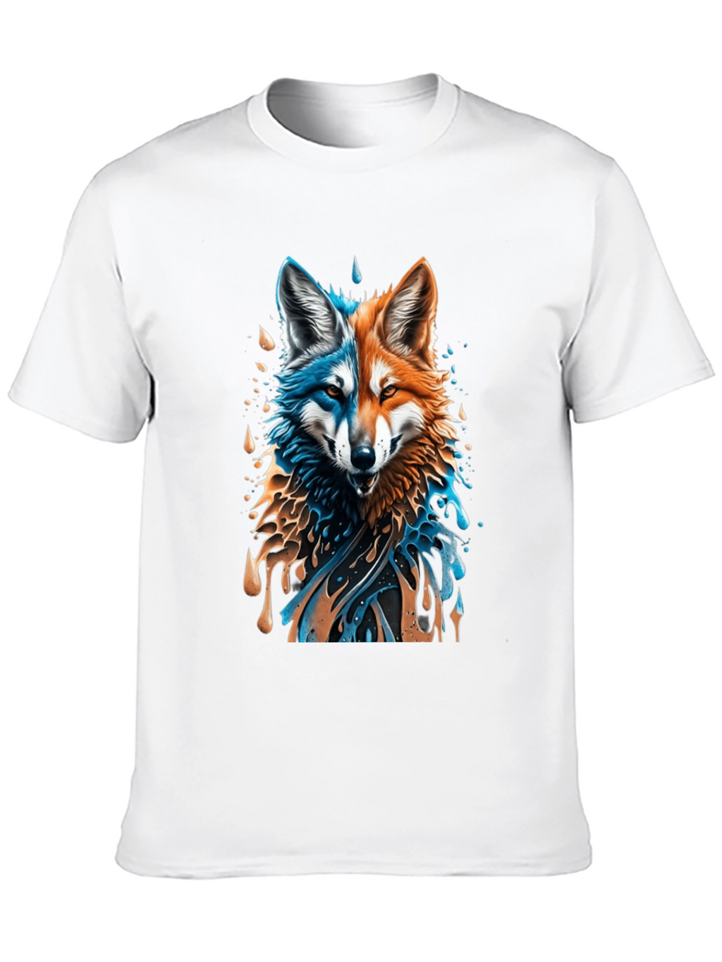 Two-Faced Fox Graphic Black T-Shirt
