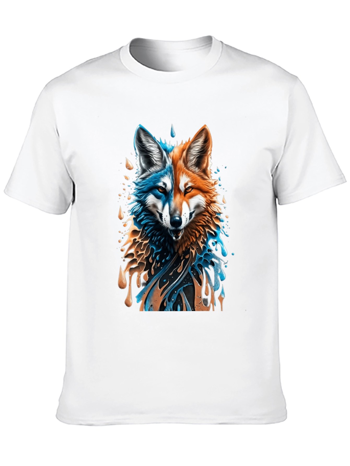 Two-Faced Fox Graphic Black T-Shirt