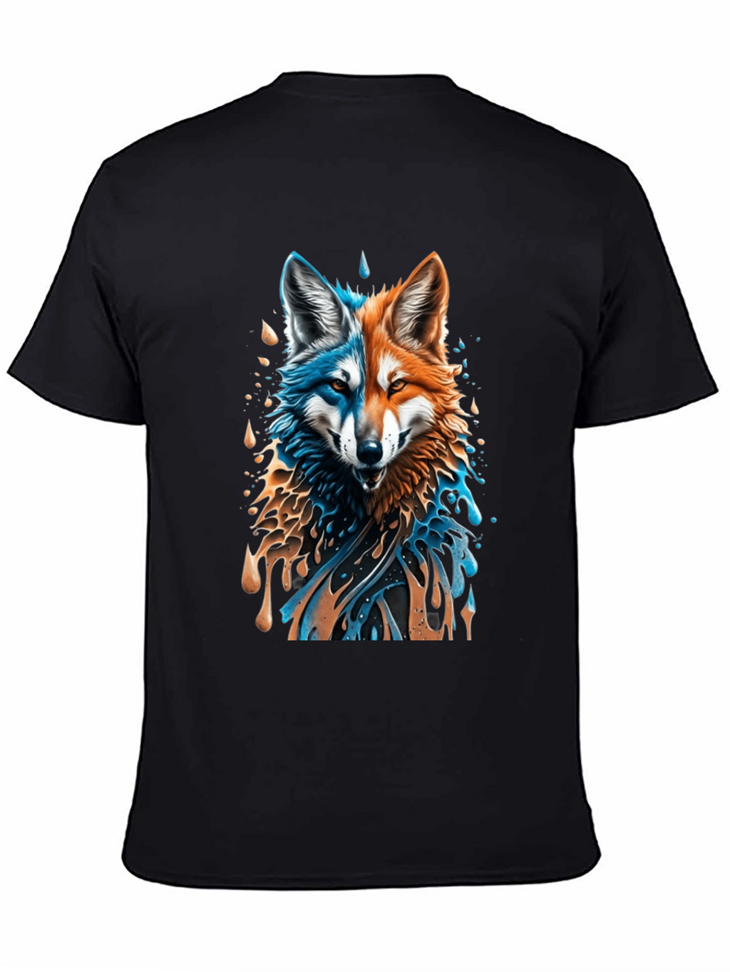 Two-Faced Fox Graphic Black T-Shirt