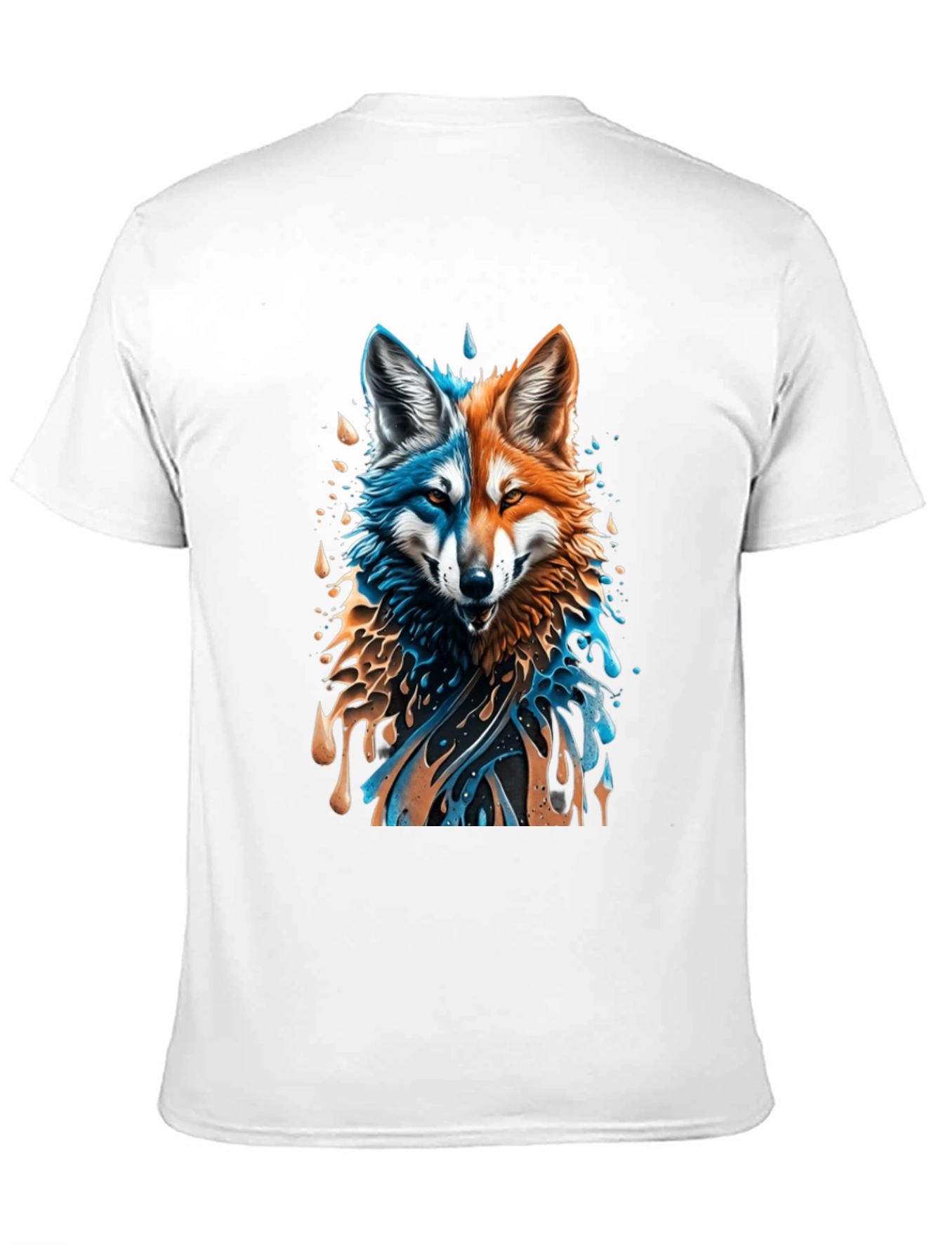 Two-Faced Fox Graphic Black T-Shirt