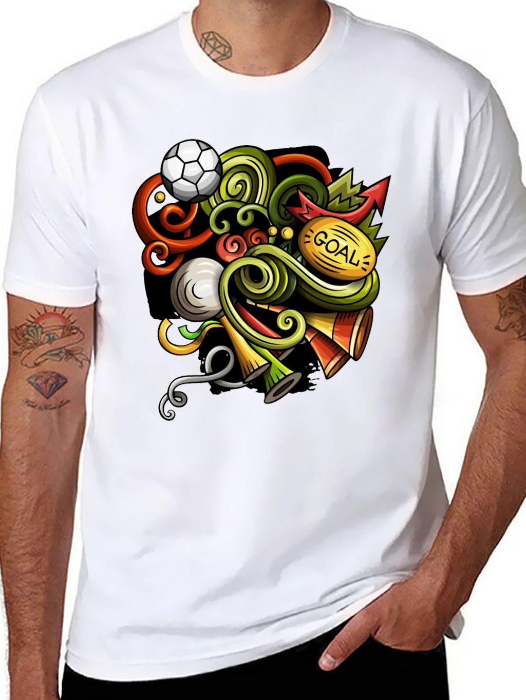 Soccer Doodle Graphic T-Shirt