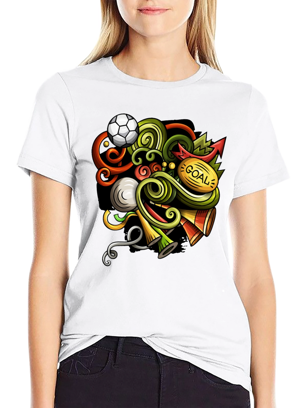 Soccer Doodle Graphic T-Shirt