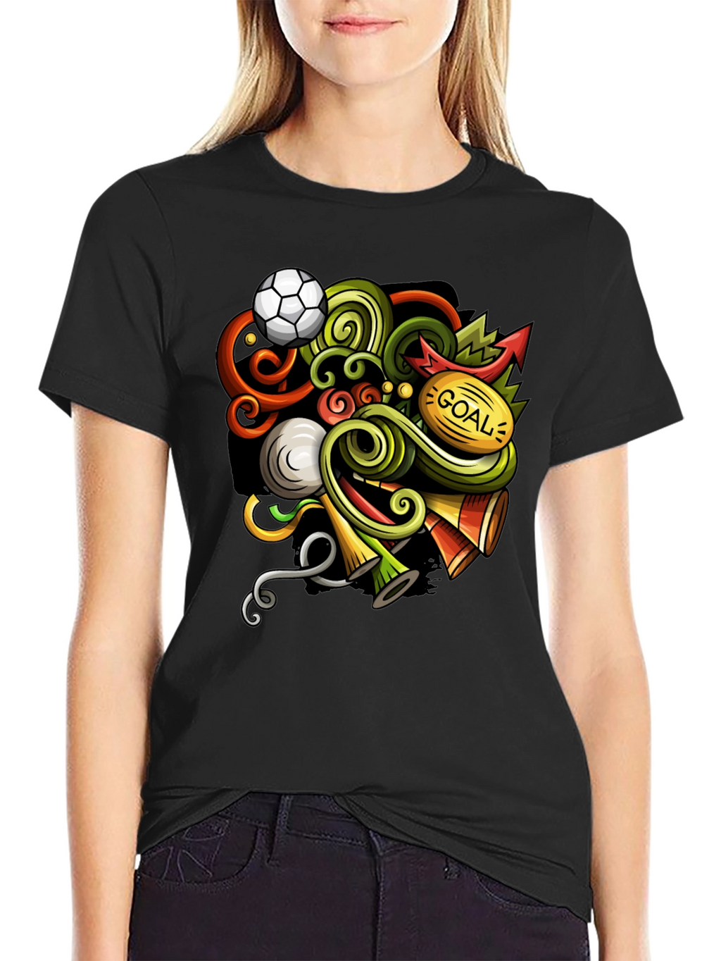 Soccer Doodle Graphic T-Shirt