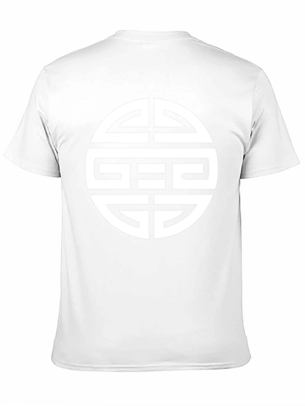 Black T-Shirt with White Geometric Circle Design