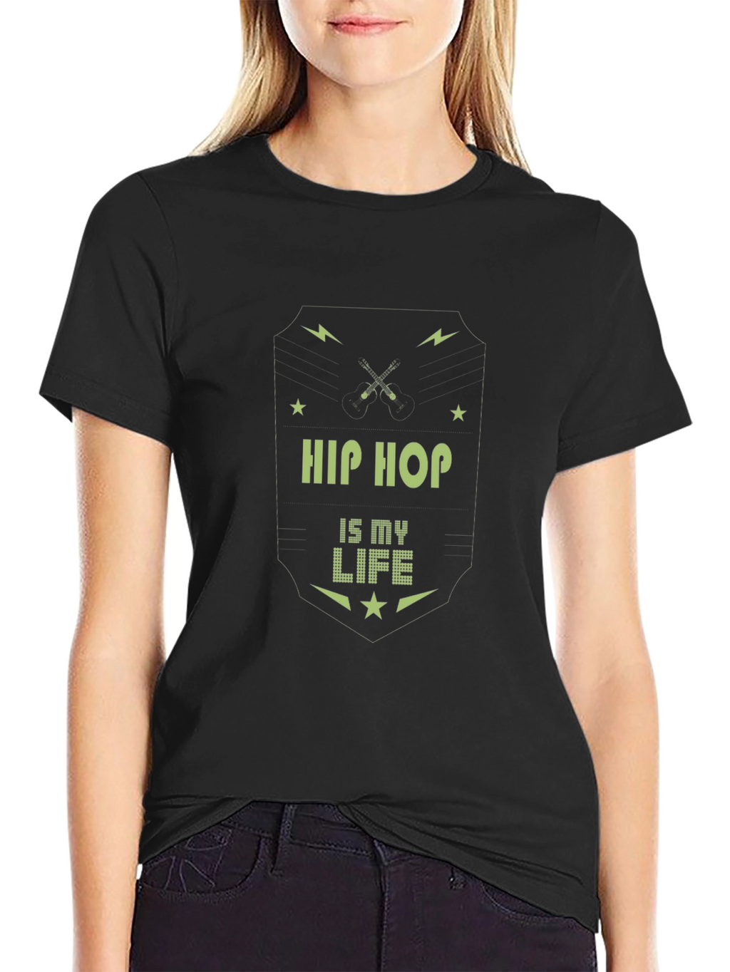 Hip Hop is My Life Black Graphic Tee