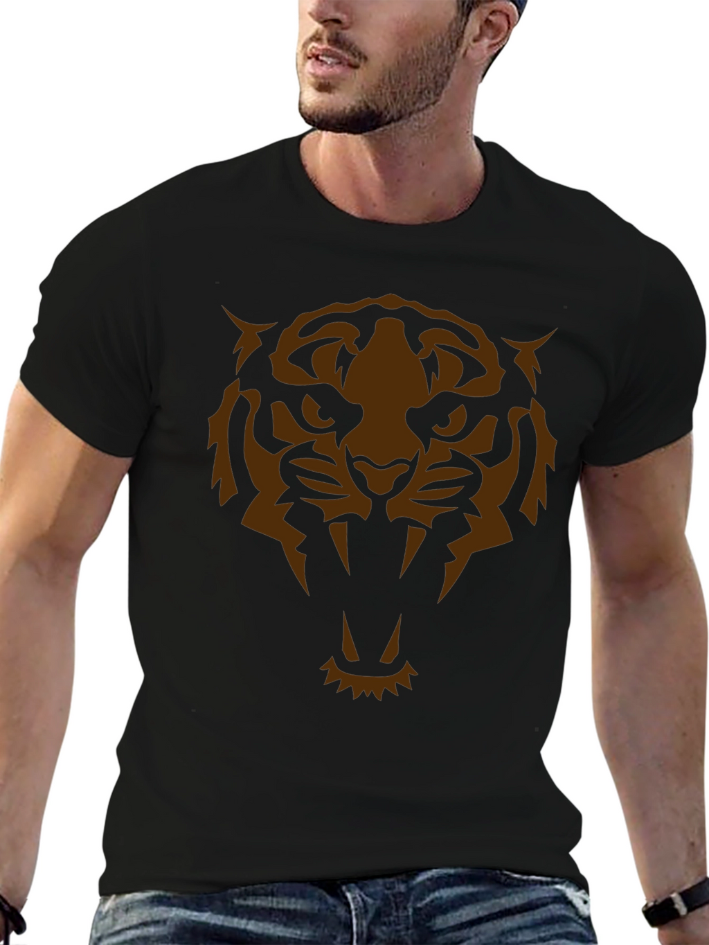 Tiger Graphic Tee - Mens Black T-Shirt