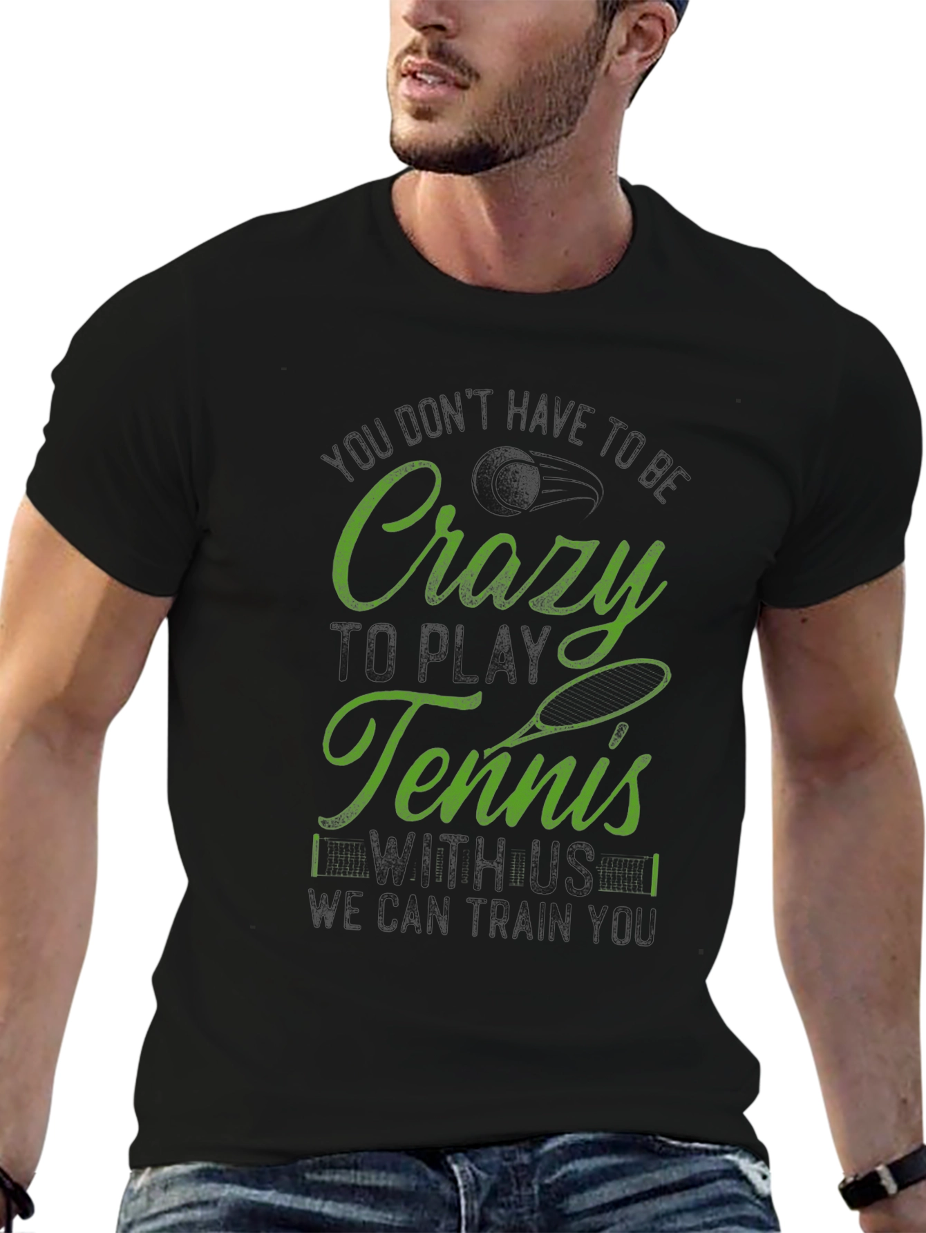Crazy Tennis Graphic Tee - Unique Design