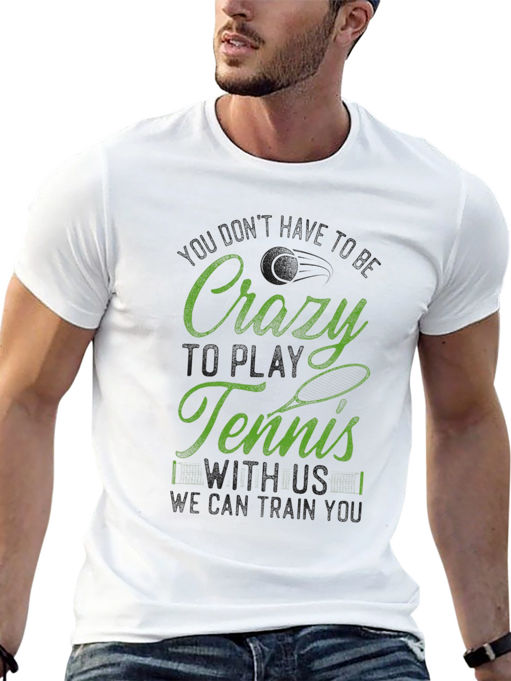 Crazy Tennis Graphic Tee - Unique Design