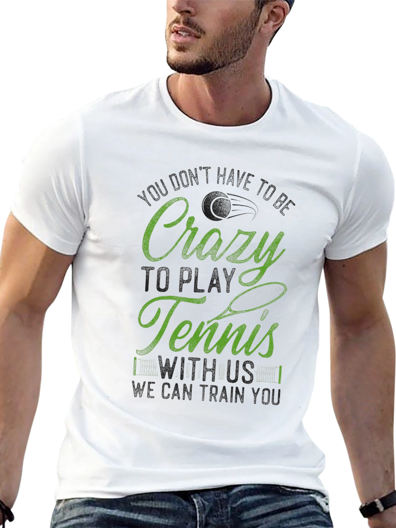 Crazy Tennis Graphic Tee - Unique Design