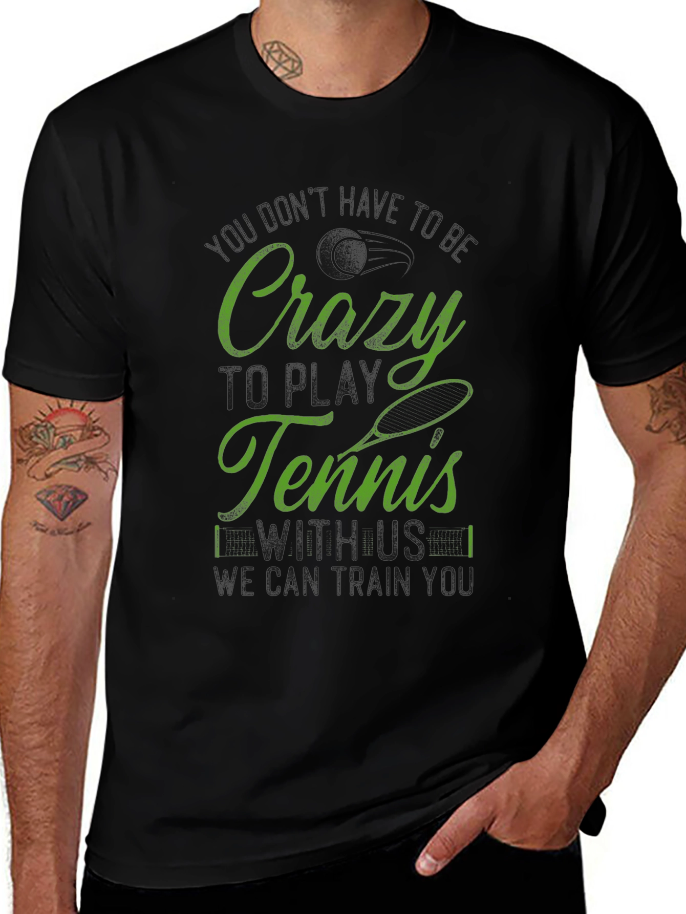 Crazy Tennis Graphic Tee - Unique Design