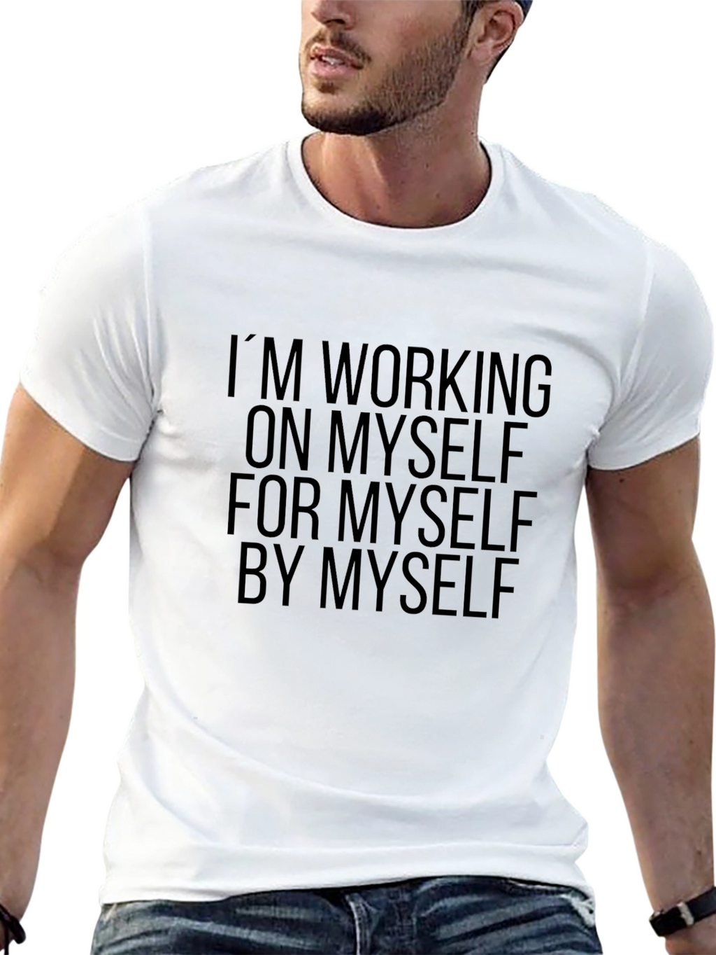 Motivational Graphic Tee - Im Working On Myself